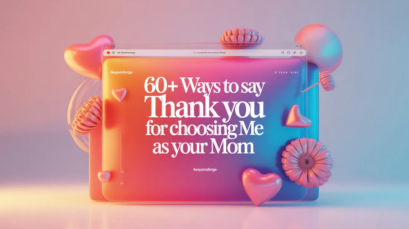 Ways to Say Thank You for Choosing Me as Your Mom